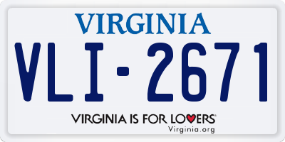 VA license plate VLI2671
