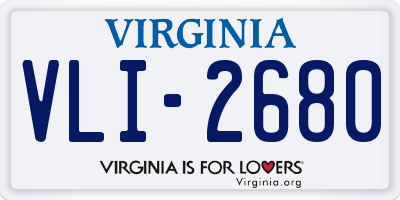 VA license plate VLI2680