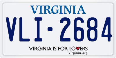 VA license plate VLI2684