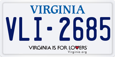 VA license plate VLI2685