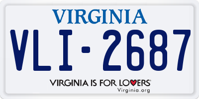 VA license plate VLI2687