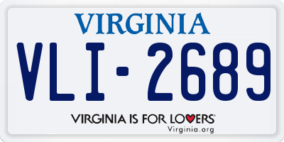 VA license plate VLI2689