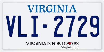 VA license plate VLI2729