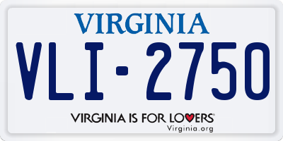 VA license plate VLI2750