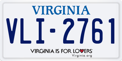 VA license plate VLI2761