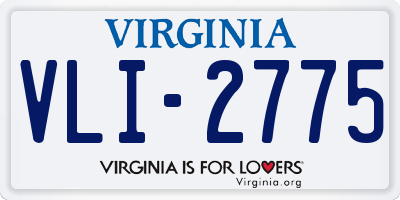 VA license plate VLI2775