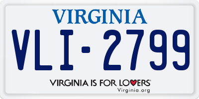 VA license plate VLI2799
