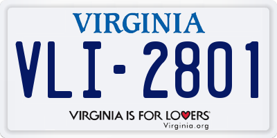 VA license plate VLI2801