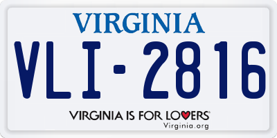 VA license plate VLI2816