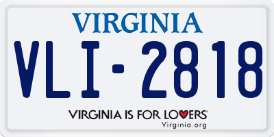 VA license plate VLI2818