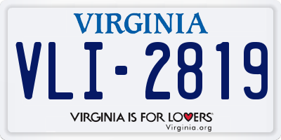 VA license plate VLI2819