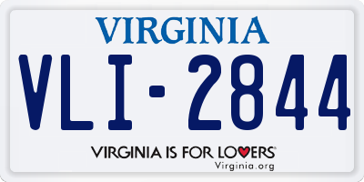 VA license plate VLI2844