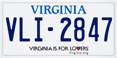 VA license plate VLI2847