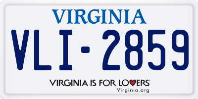 VA license plate VLI2859