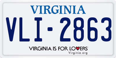 VA license plate VLI2863