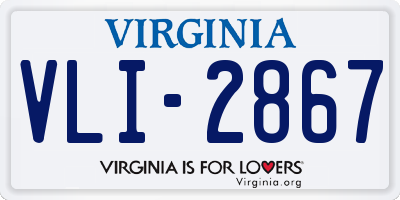 VA license plate VLI2867