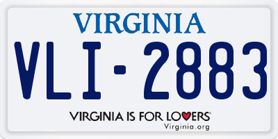VA license plate VLI2883