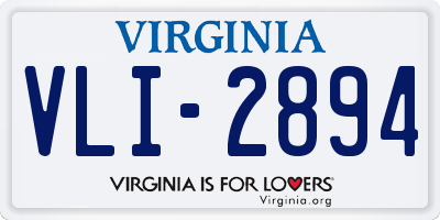 VA license plate VLI2894