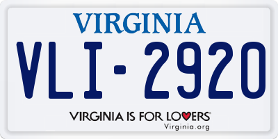 VA license plate VLI2920