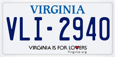 VA license plate VLI2940