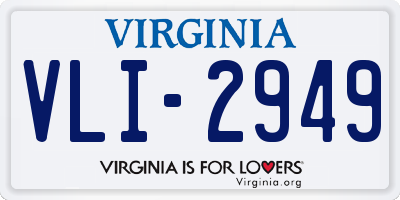 VA license plate VLI2949