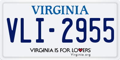 VA license plate VLI2955
