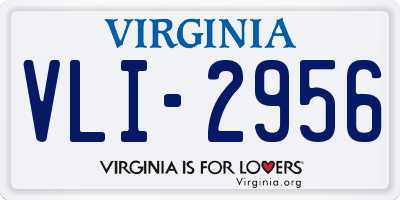 VA license plate VLI2956