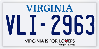 VA license plate VLI2963