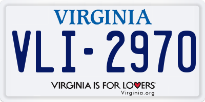 VA license plate VLI2970