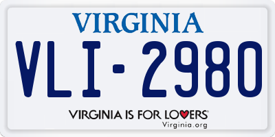 VA license plate VLI2980