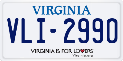 VA license plate VLI2990