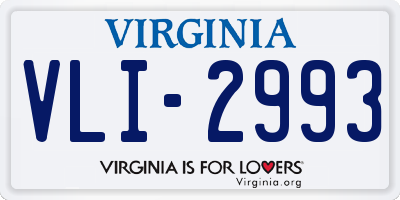 VA license plate VLI2993
