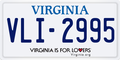 VA license plate VLI2995