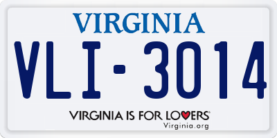 VA license plate VLI3014