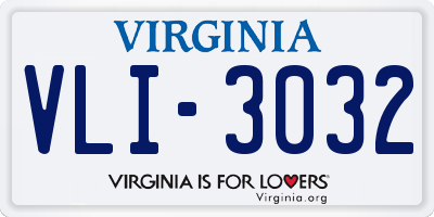 VA license plate VLI3032