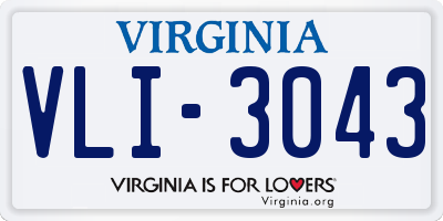VA license plate VLI3043