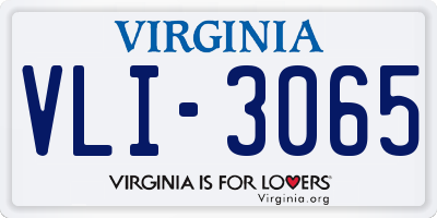 VA license plate VLI3065