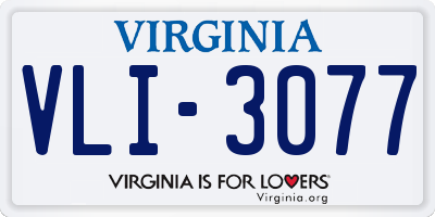 VA license plate VLI3077