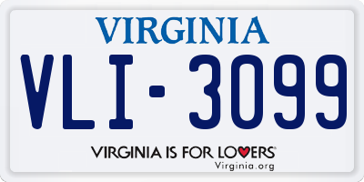 VA license plate VLI3099