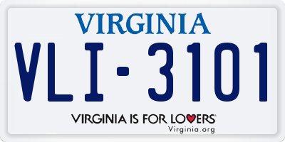 VA license plate VLI3101