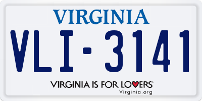VA license plate VLI3141