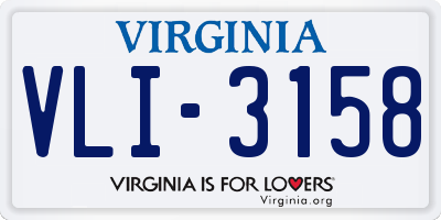 VA license plate VLI3158