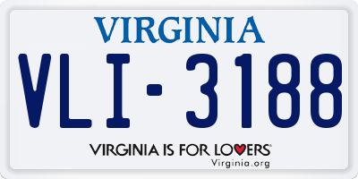 VA license plate VLI3188