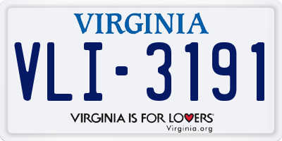 VA license plate VLI3191