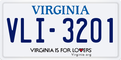 VA license plate VLI3201