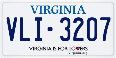 VA license plate VLI3207
