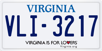 VA license plate VLI3217