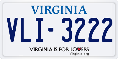 VA license plate VLI3222