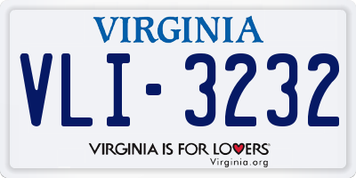 VA license plate VLI3232