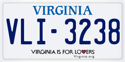 VA license plate VLI3238